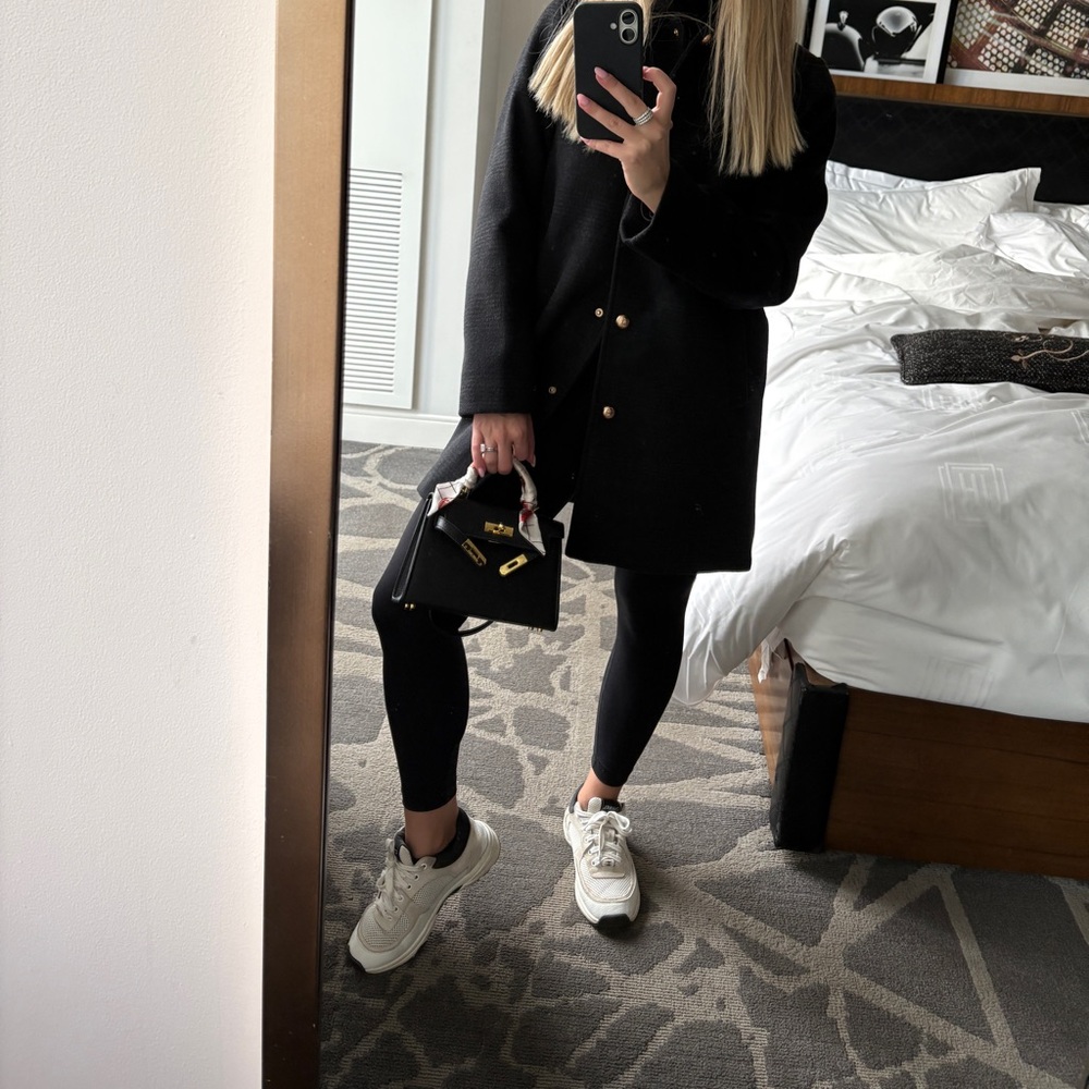 Black Handbag with Gold Accents